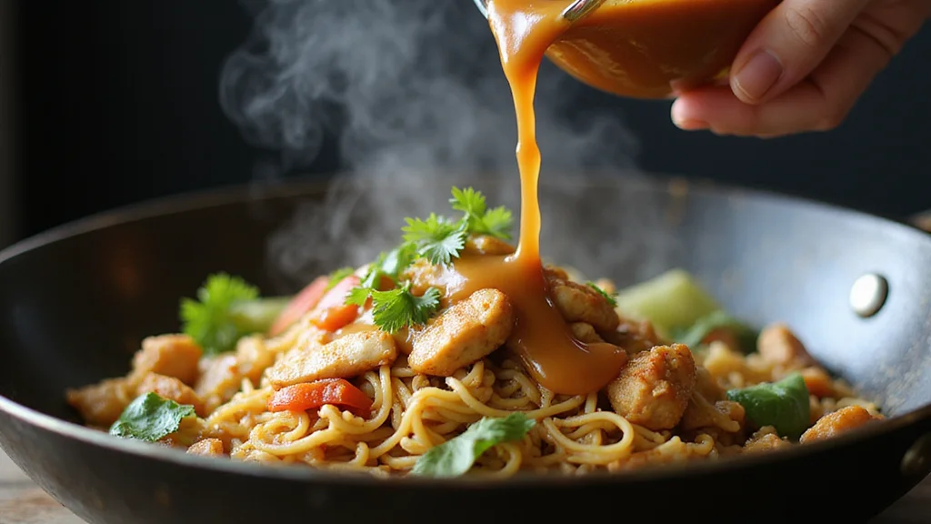 Chicken Lo Mein Recipe - Easy Chinese Takeout at Home in 25 Minutes - Step 7: Add Sauce
