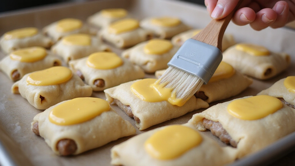 Pigs in a Blanket - Party Favorite in 20 Minutes - Step 5: Apply Egg Wash