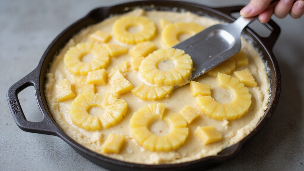 Pineapple Upside-Down Cake - Retro & Delicious - Step 7: Pour Batter Over Topping