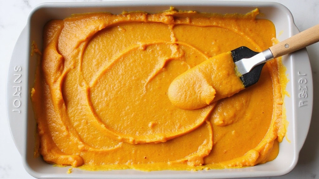 Pumpkin Dump Cake - The Easiest Fall Dessert - Step 3: Pour Pumpkin Mixture into Baking Dish