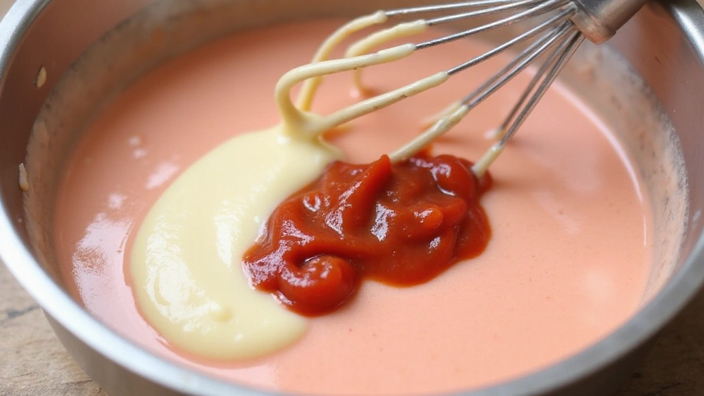 Thousand Island Dressing - Creamy & Tangy Homemade - Step 2: Combine Mayonnaise and Ketchup