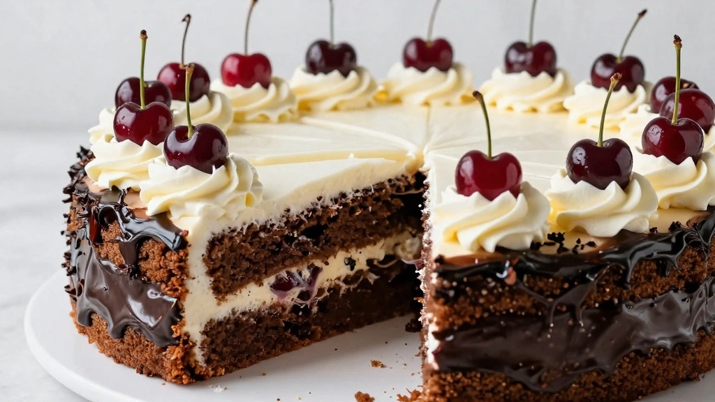 Classic Black Forest Cake Recipe – Chocolate, Cherries & Cream - Step 7: Assemble the Cake 1