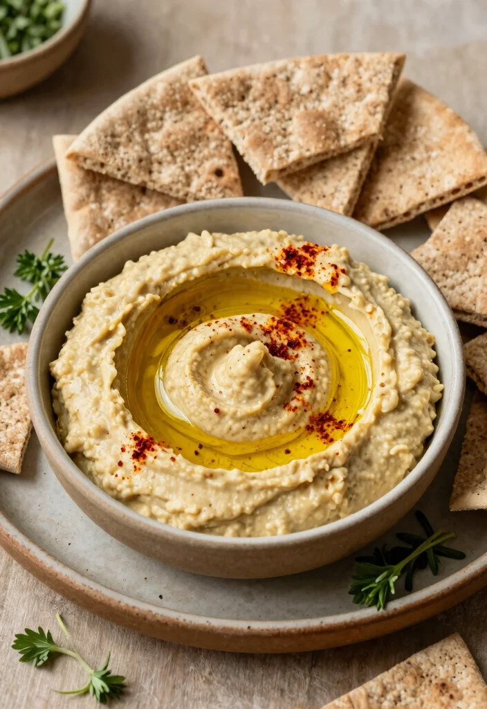 16 Easy Mediterranean Diet Snacks for Busy Professionals - 12. Whole Wheat Pita with Baba Ganoush 1
