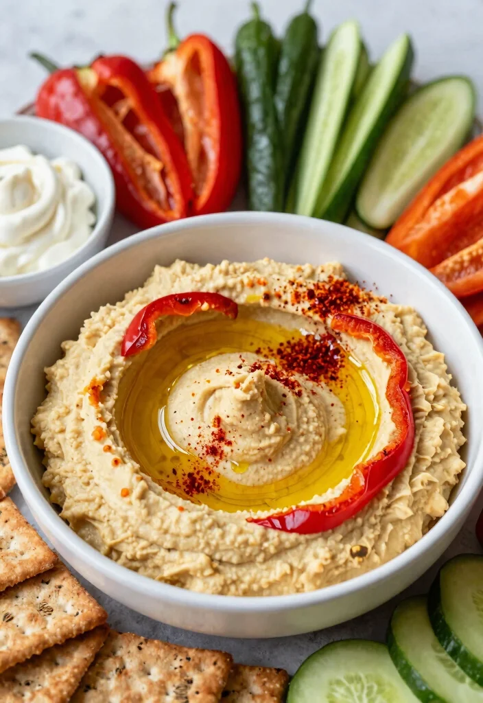 16 Easy Mediterranean Diet Snacks for Busy Professionals - 7. Roasted Red Pepper Hummus 1