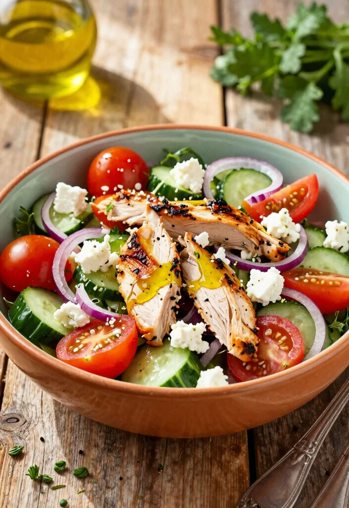 16 Gluten-Free Low-Carb Mediterranean Diet Recipes - 3. Greek Salad with Grilled Chicken 1