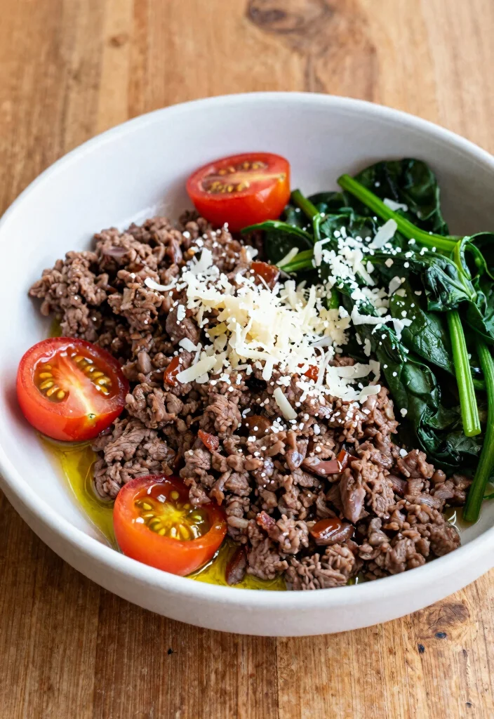 16 Mediterranean Beef Bowl Recipes High in Protein - 3. Italian Beef and Spinach Bowl 1