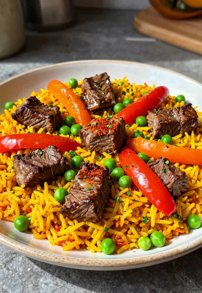 16 Mediterranean Beef Bowl Recipes High in Protein - 4. Spanish Beef Paella Bowl 1