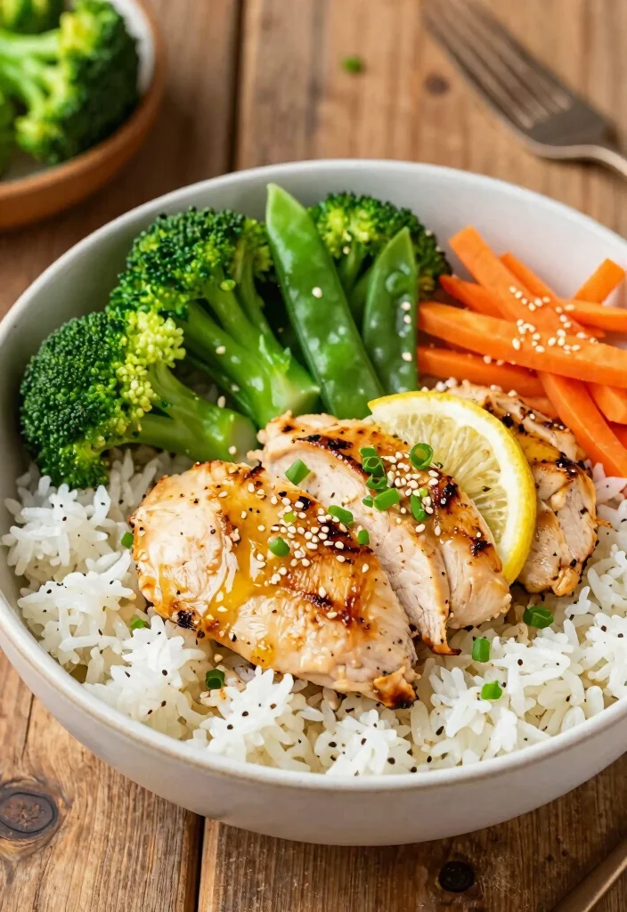 16 Mediterranean Chicken Bowl Recipes for Lunch or Dinner - 12. Lemon Garlic Chicken Bowl 1