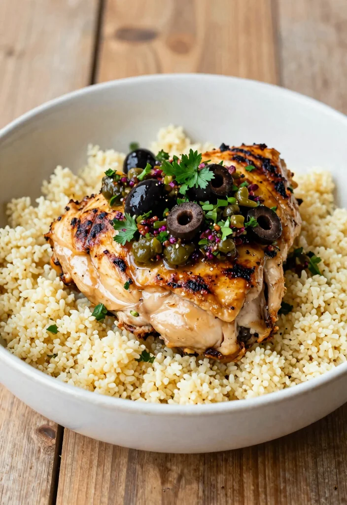 16 Mediterranean Chicken Bowl Recipes for Lunch or Dinner - 16. Mediterranean Chicken Bowl with Olive Tapenade 1