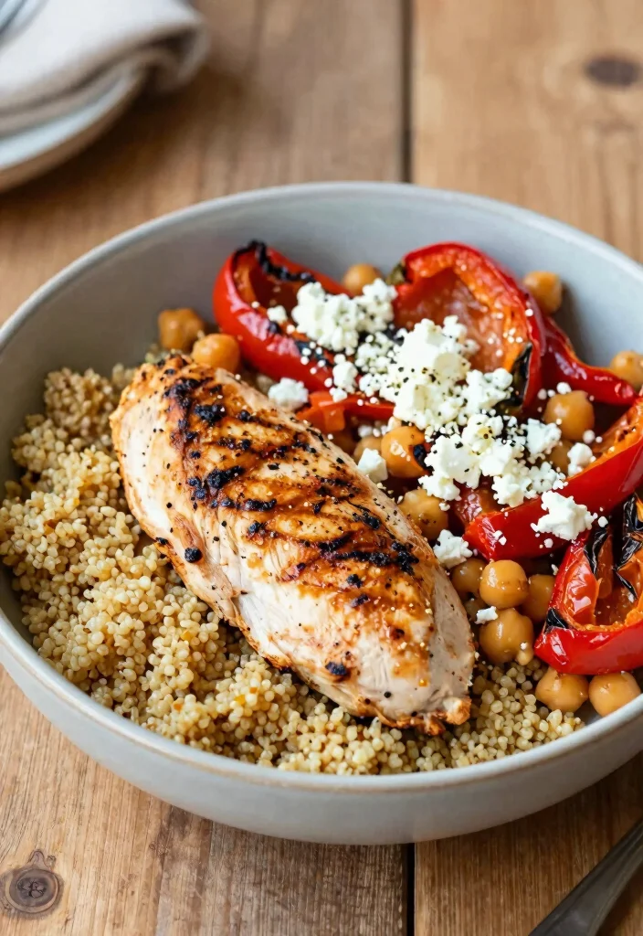 16 Mediterranean Chicken Bowl Recipes for Lunch or Dinner - 8. Chicken Mediterranean Bowl with Chickpeas 1