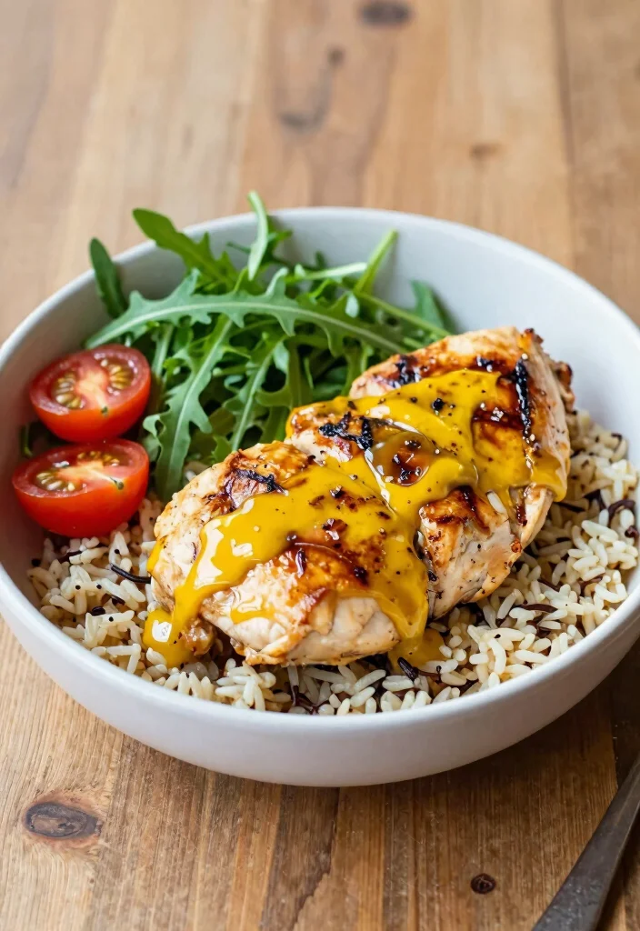 16 Mediterranean Chicken Bowl Recipes for Lunch or Dinner - 9. Honey Mustard Chicken Bowl 1