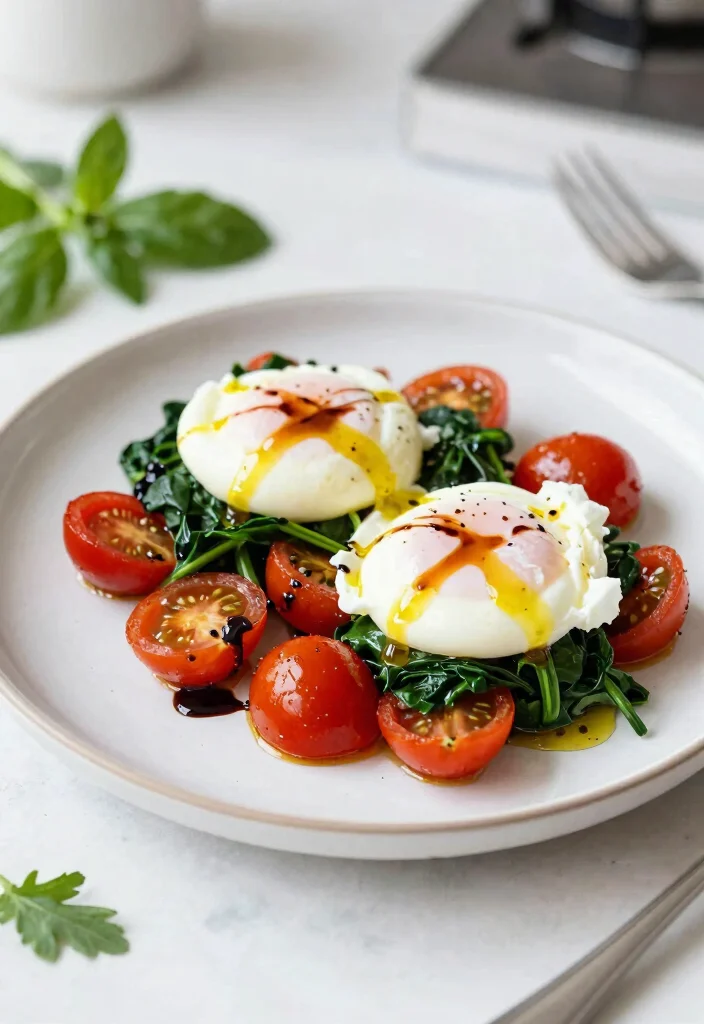 16 Mediterranean Diet Breakfast Ideas for Busy Mornings - 14. Poached Eggs with Tomatoes 1