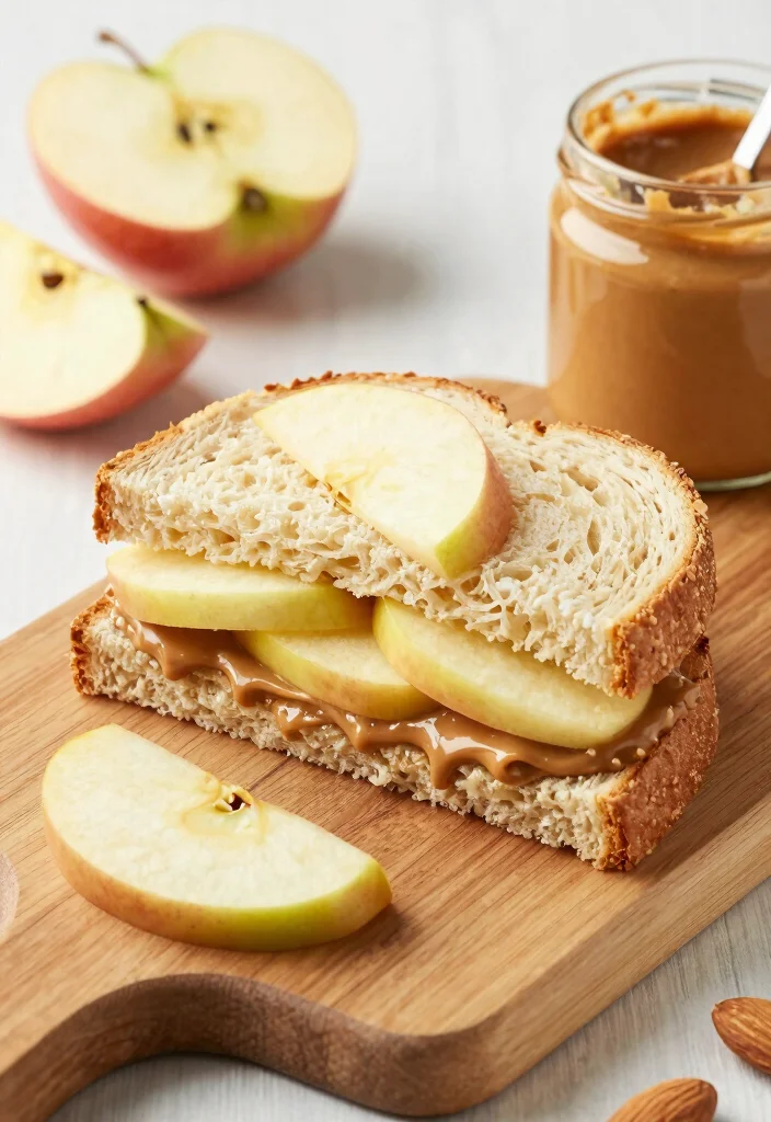 16 Mediterranean Diet Breakfast Ideas for Busy Mornings - 15. Apple and Almond Butter Sandwich 1