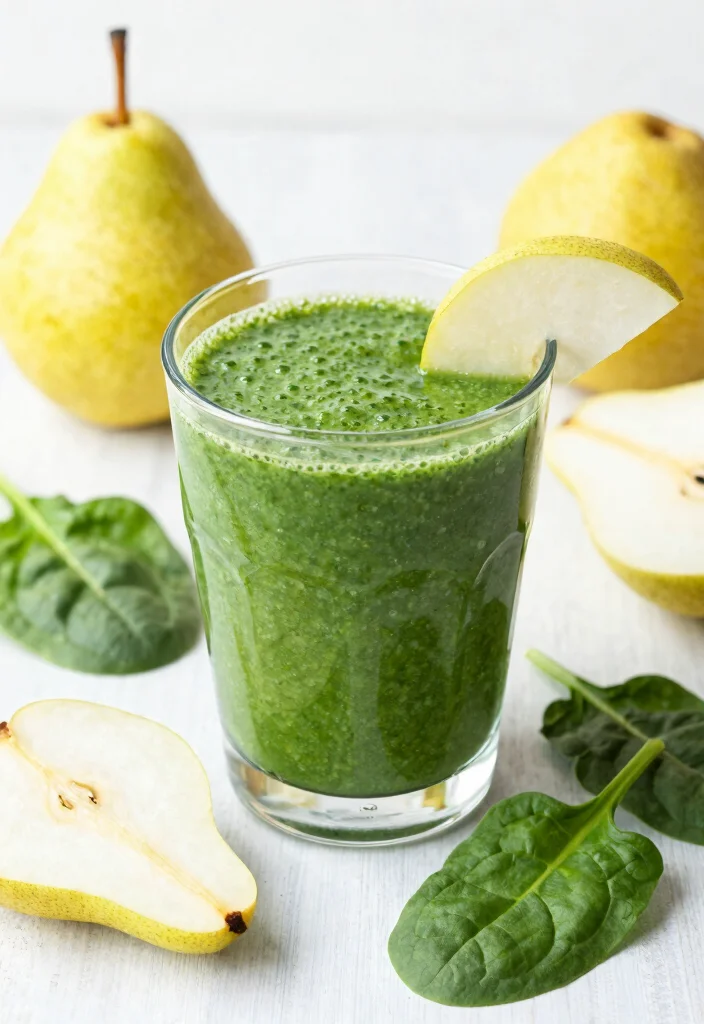 16 Mediterranean Diet Breakfast Recipes for Beginners - 12. Pear and Spinach Smoothie 1