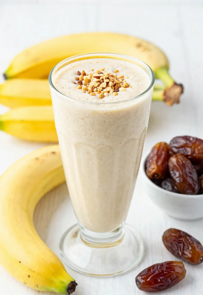 16 Mediterranean Diet Breakfast Recipes for Beginners - 13. Nutty Banana and Date Smoothie 1