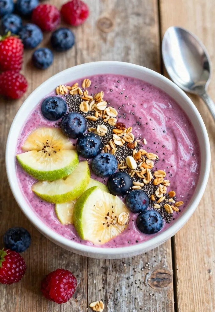 16 Mediterranean Diet Breakfast Recipes for Beginners - 14. Mixed Berry Smoothie Bowl 1