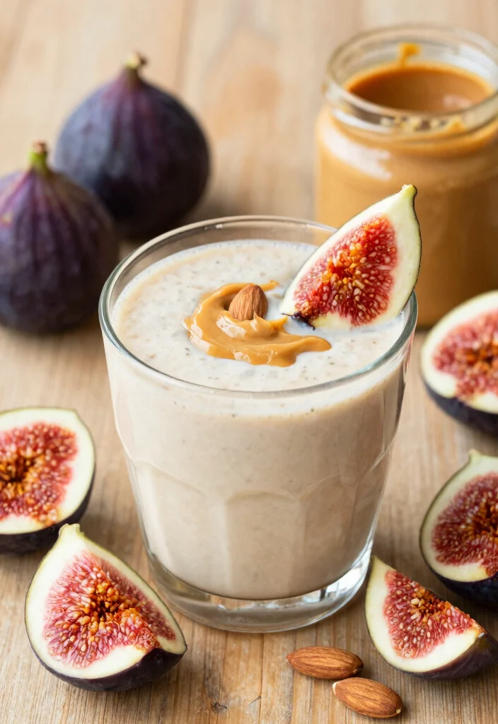 16 Mediterranean Diet Breakfast Recipes for Beginners - 4. Fig and Almond Butter Smoothie 1