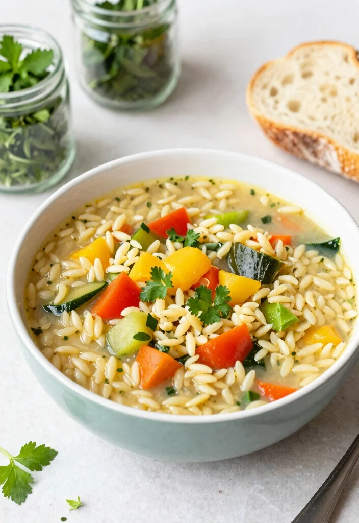 16 Mediterranean Diet Crock Pot Soup Recipes - 5. Mediterranean Vegetable Orzo Soup 1