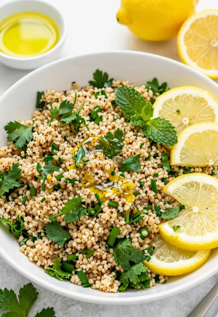 16 Mediterranean Diet Recipes Without Tomatoes - 1. Lemon Herb Quinoa Salad 1