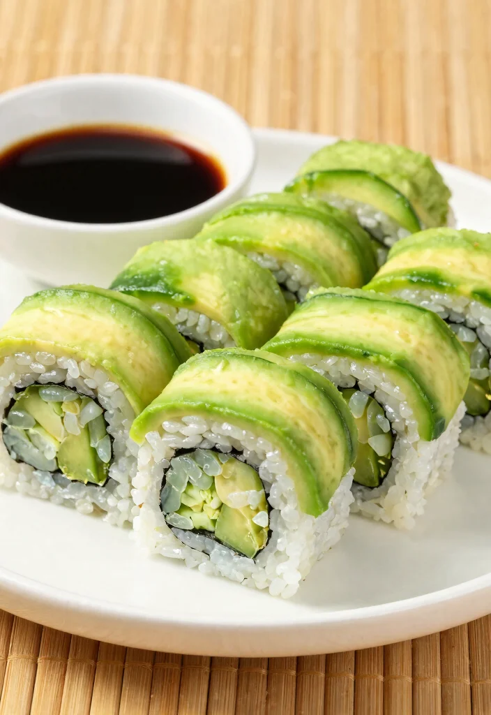 16 Mediterranean Diet Recipes Without Tomatoes - 14. Avocado and Cucumber Sushi Rolls 1