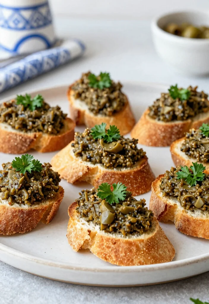 16 Mediterranean Diet Recipes Without Tomatoes - 15. Olive Tapenade Crostini 1