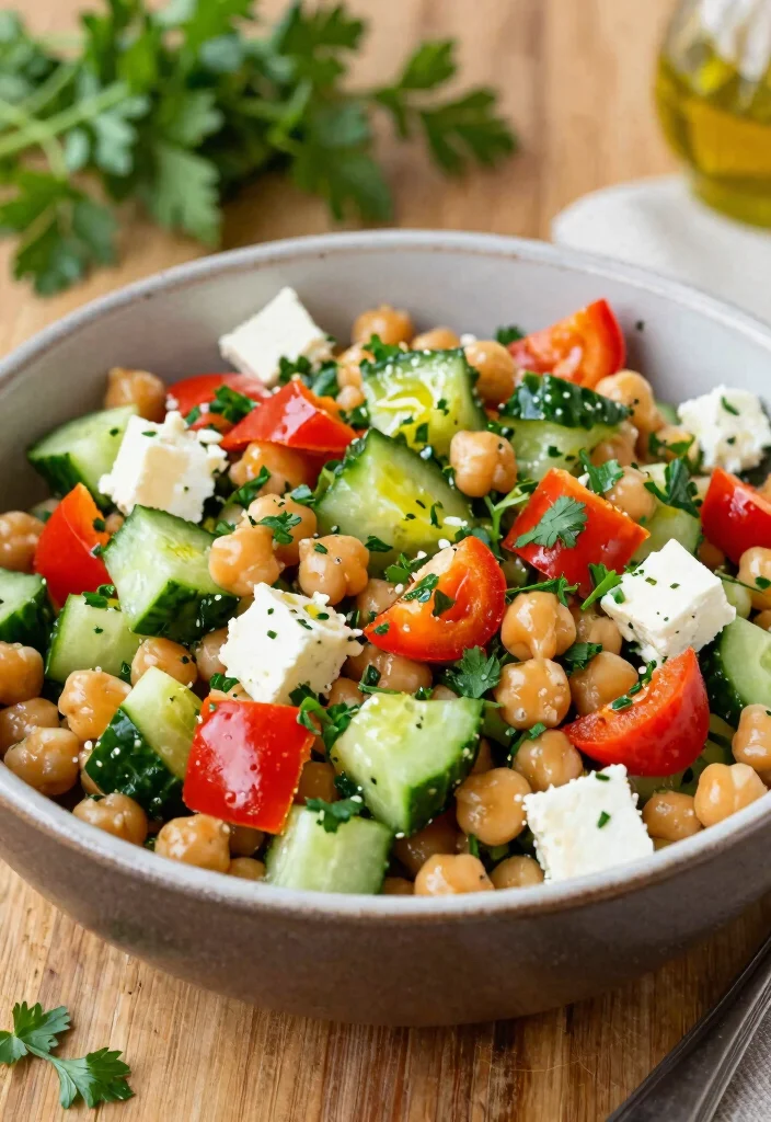 16 Mediterranean Diet Recipes Without Tomatoes - 3. Mediterranean Chickpea Salad 1