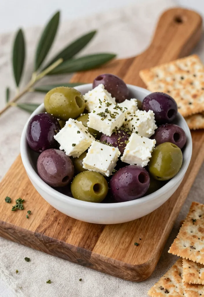 16 Mediterranean Diet Snacks for On-the-Go - 2. Olives and Feta Cheese 1