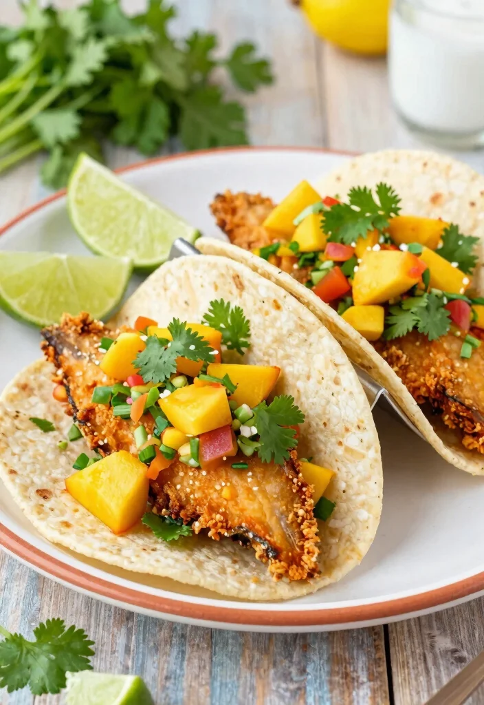 16 Mediterranean Fish Dishes That Are Light and Flavorful - 6. Spanish Fish Tacos with Mango Salsa 1