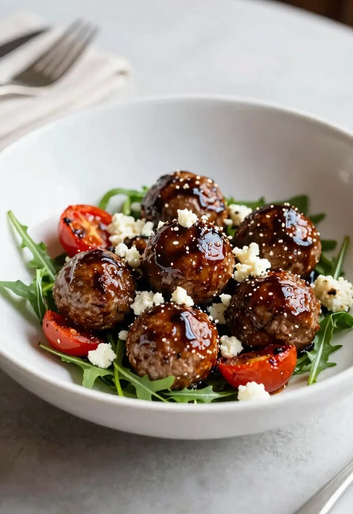 16 Mediterranean Meatball Bowl Recipes Everyone Loves - 14. Balsamic-Glazed Meatball Bowl 1