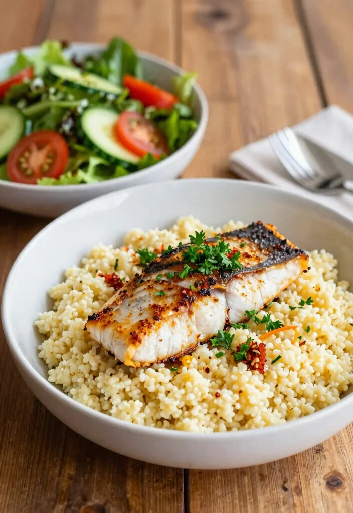 16 Mediterranean Sea Bass Recipes Restaurant-Style - 10. Spicy Mediterranean Sea Bass with Couscous 1