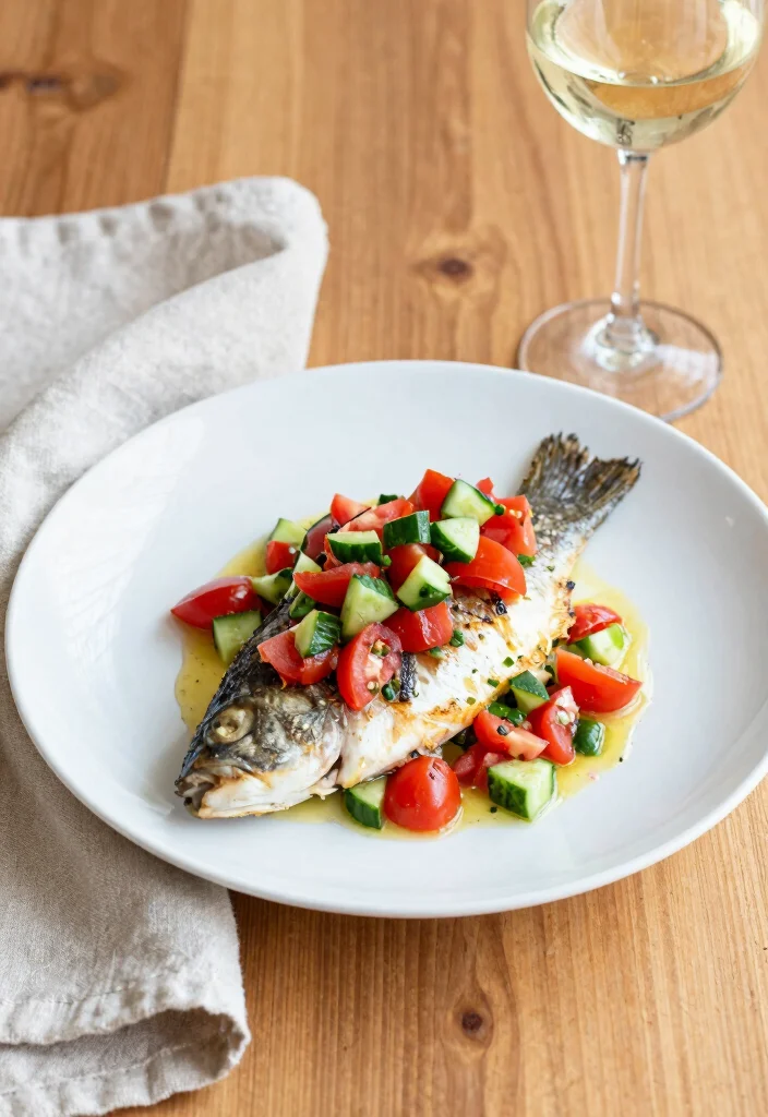 16 Mediterranean Sea Bass Recipes Restaurant-Style - 3. Baked Sea Bass with Mediterranean Salsa 1