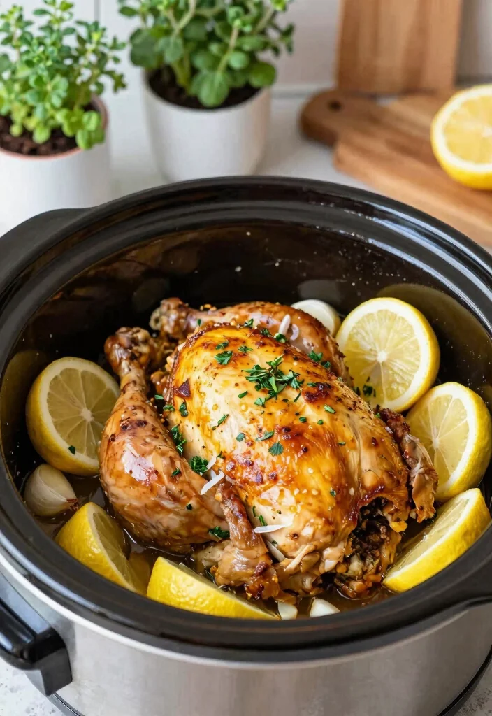 16 Slow Cooker Greek Chicken Mediterranean Diet Recipes - 1. Zesty Lemon Garlic Greek Chicken 1