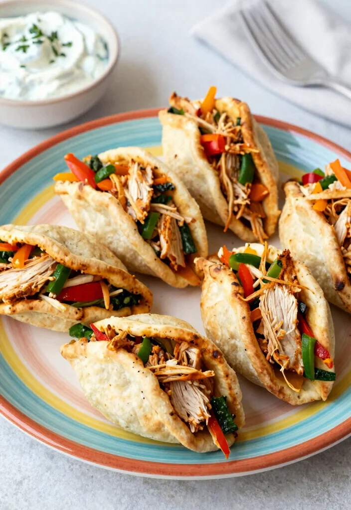 16 Slow Cooker Greek Chicken Mediterranean Diet Recipes - 14. Greek Chicken Pita Pockets 1