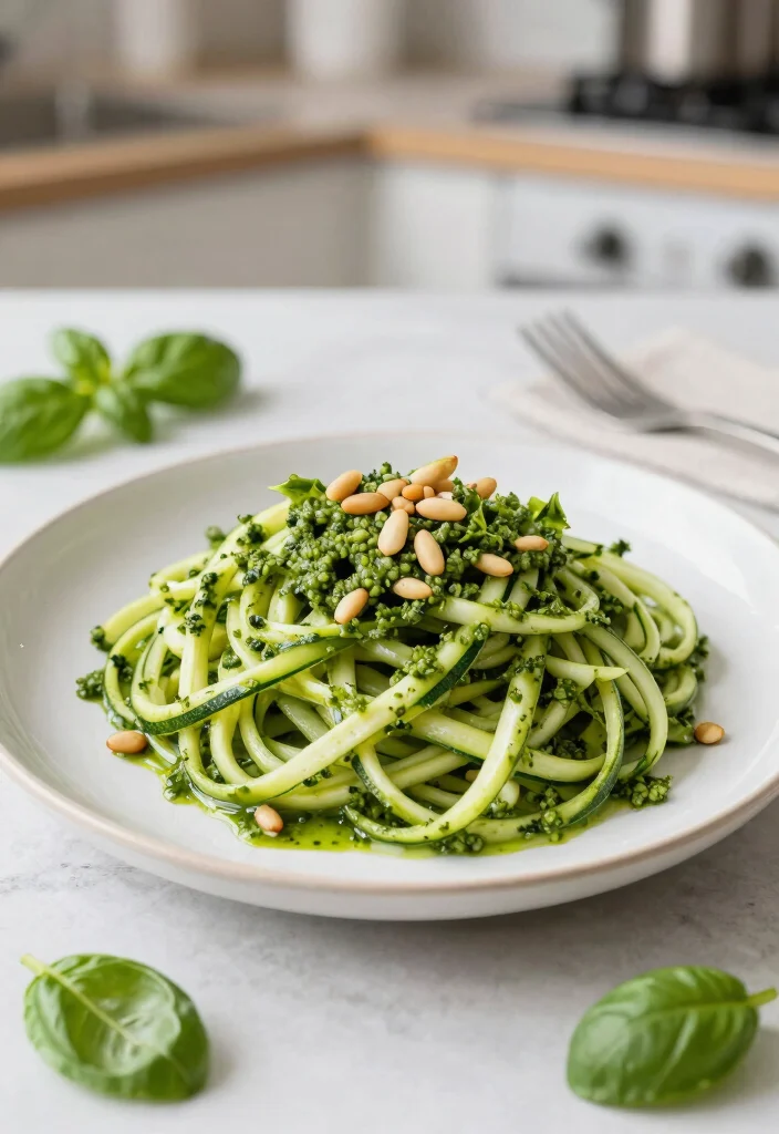 16 Weight Watchers Mediterranean Recipes That Fit Your Plan - 15. Zucchini Noodles with Pesto 1