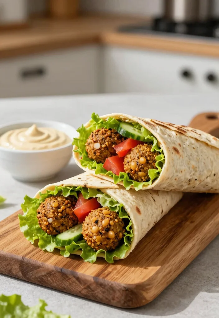 16 Weight Watchers Mediterranean Recipes That Fit Your Plan - 7. Falafel Wraps with Tahini Sauce 1
