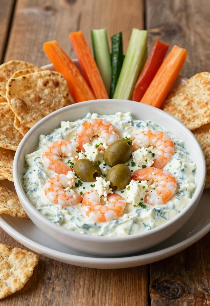 17 Cream Cheese Shrimp Dip Cocktail Sauce Appetizer Recipes - 15. Mediterranean Cream Cheese Shrimp Dip 1