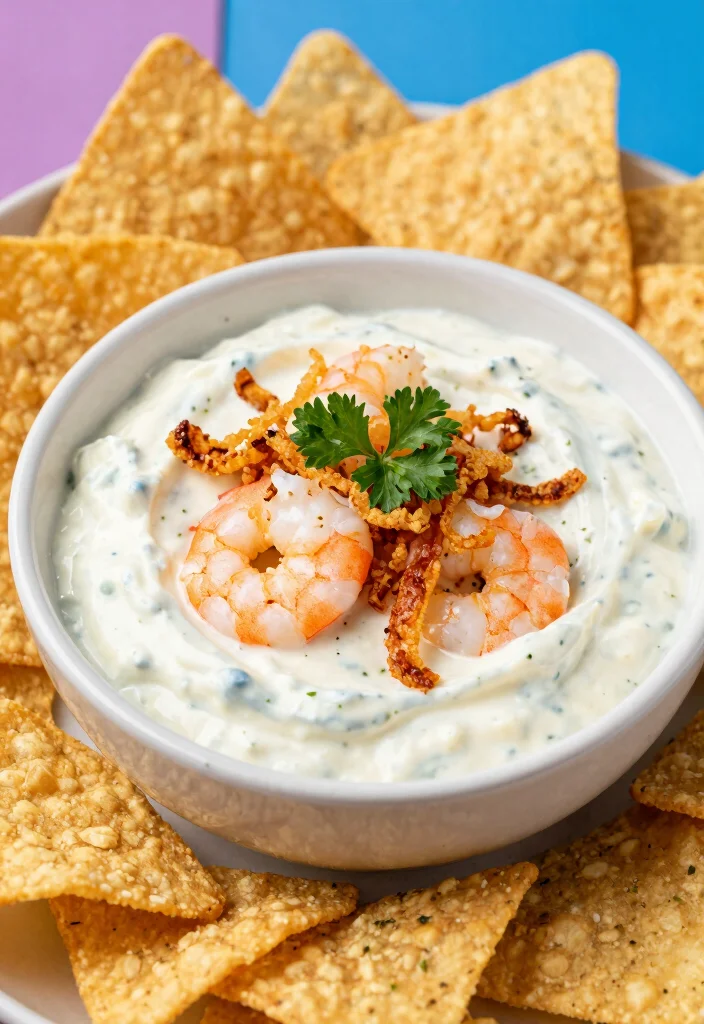 17 Cream Cheese Shrimp Dip Cocktail Sauce Appetizer Recipes - 16. Cream Cheese Shrimp Dip with Crispy Onions 1