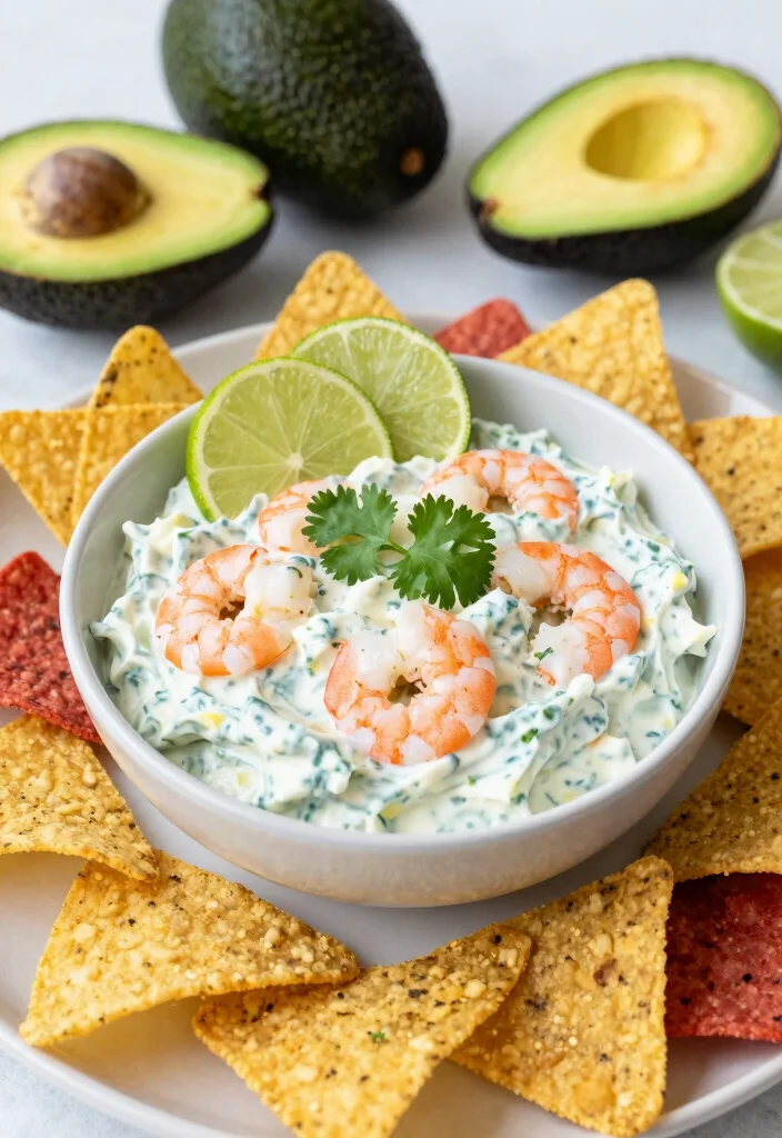 17 Cream Cheese Shrimp Dip Cocktail Sauce Appetizer Recipes - 4. Cream Cheese and Avocado Shrimp Dip 1