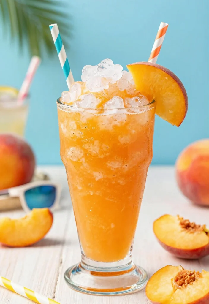 17 Crown Peach Cocktail Recipes Sweet & Smooth - 8. Crown Peach Slushie 1