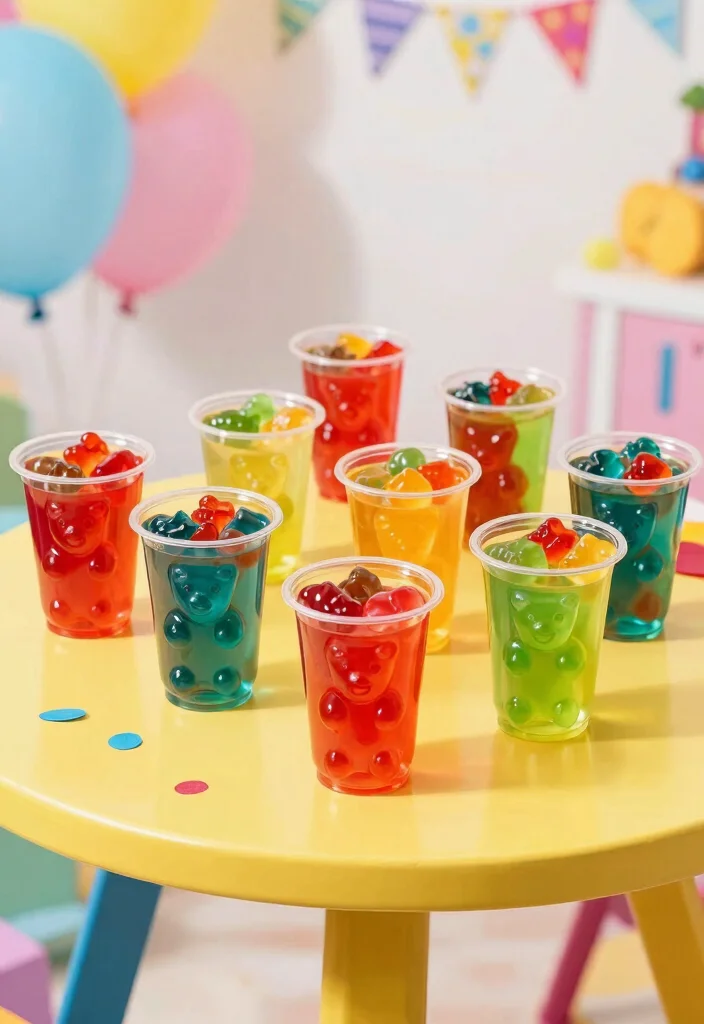 17 Easy Fruit Cocktail Jello Recipes for Parties & Holidays - 10. Gummy Bear Jello 1