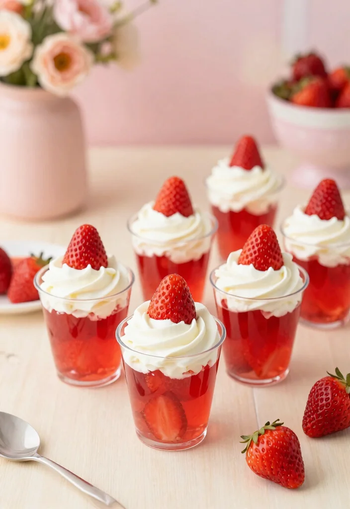 17 Easy Fruit Cocktail Jello Recipes for Parties & Holidays - 12. Strawberry Shortcake Jello 1