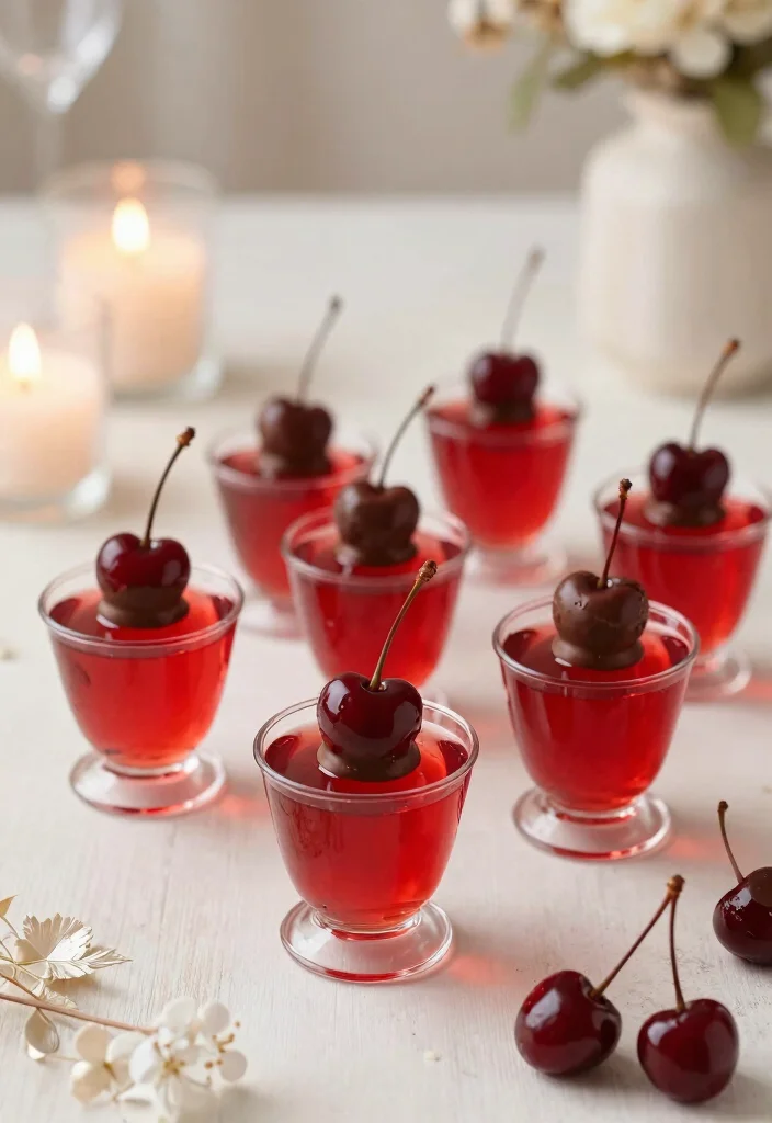 17 Easy Fruit Cocktail Jello Recipes for Parties & Holidays - 9. Chocolate-Dipped Cherry Jello 1