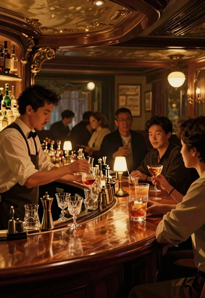 17 Old Fashioned Cocktail Drawing Ideas for Inspiration - 15. Iconic Cocktail Bars and Their Charm 1