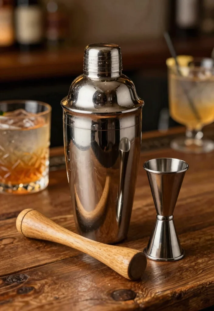 17 Old Fashioned Cocktail Drawing Ideas for Inspiration - 4. Mixing Tools and Barware Design Ideas 1