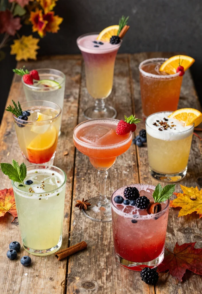 17 Old Fashioned Cocktail Drawing Ideas for Inspiration - 5. Seasonal Cocktails in Illustration 1