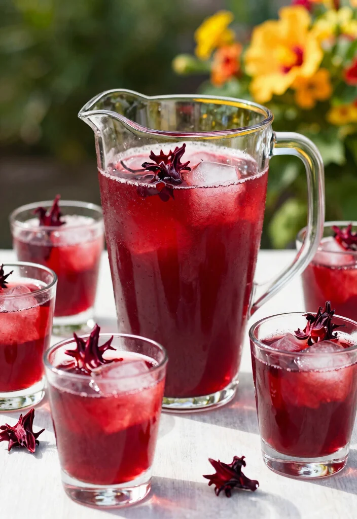17 St Germain and Gin Cocktail Recipes with Floral Notes - 6. Hibiscus Gin Punch 1