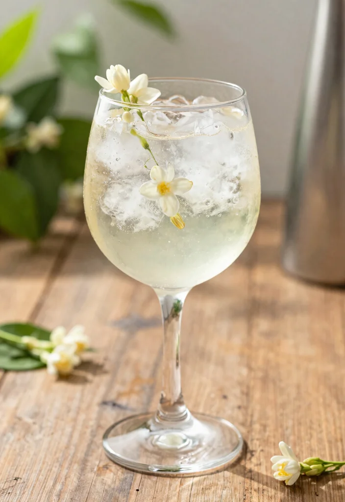 17 St Germain and Gin Cocktail Recipes with Floral Notes - 9. Jasmine Gin Tonic 1
