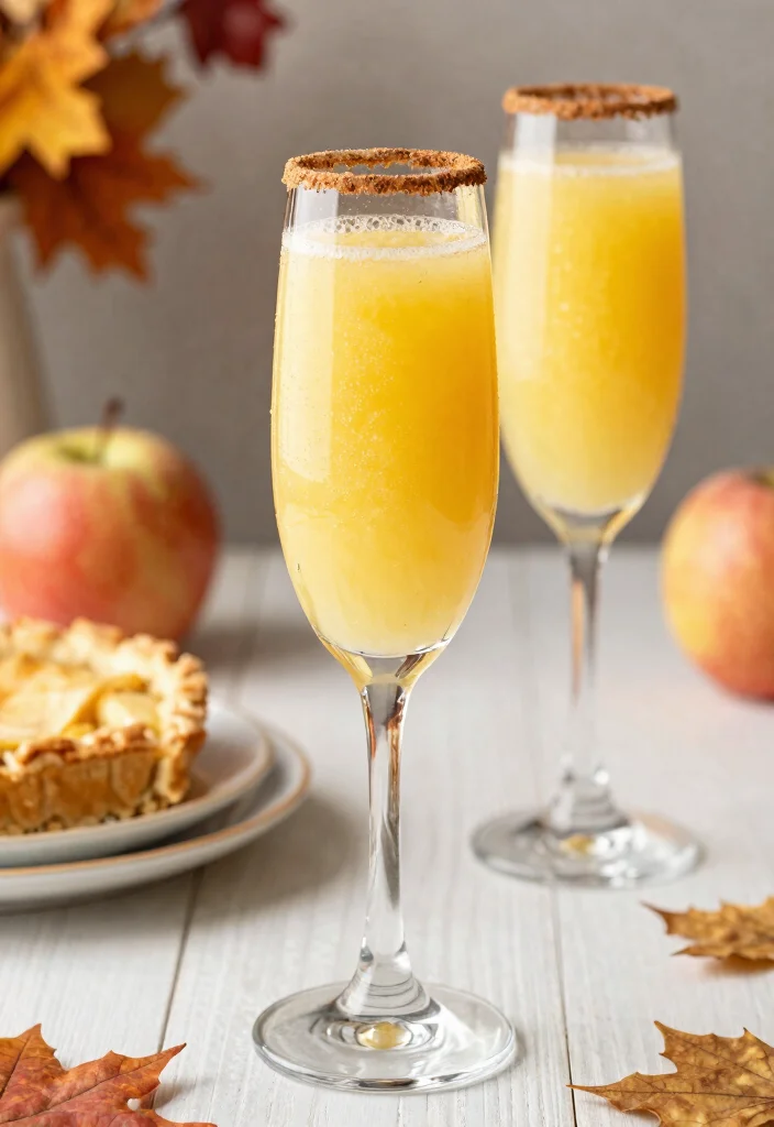 18 Apple Pie Moonshine Cocktail Recipes That Taste Like Fall - 8. Apple Pie Mimosa 1