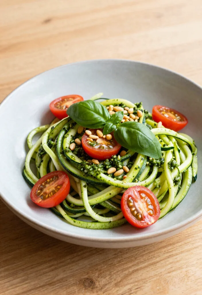 18 Budget-Friendly Mediterranean Diet Recipes - 10. Zucchini Noodles with Pesto 1