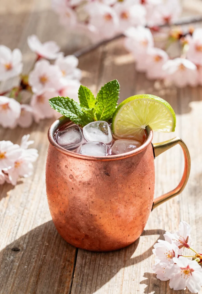 18 Cherry Blossom Gin Cocktail Recipes with Floral Vibes - 4. Cherry Blossom Gin Mule 1